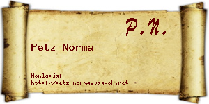 Petz Norma névjegykártya